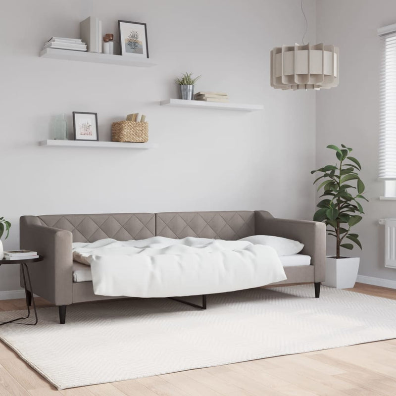 Pat de zi, gri taupe, 80x200 cm, material textil