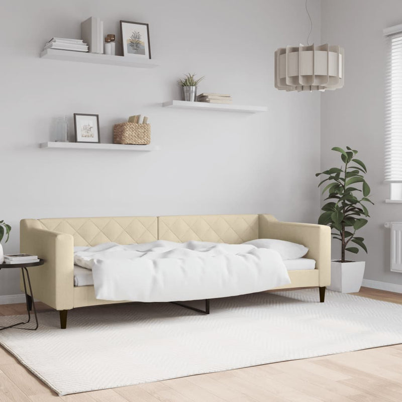 Pat de zi, crem, 80x200 cm, material textil
