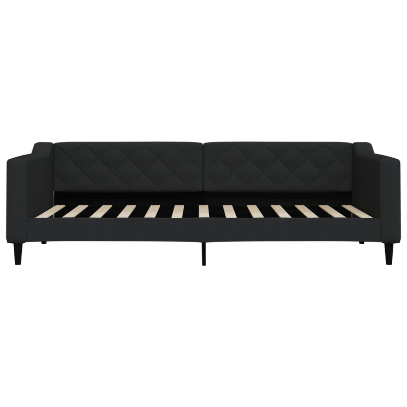 Pat de zi, negru, 90x200 cm, material textil