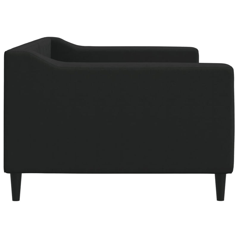 Pat de zi, negru, 90x200 cm, material textil