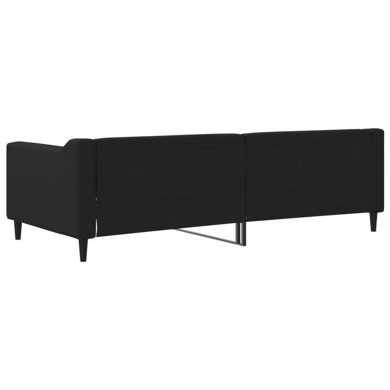 Pat de zi, negru, 90x200 cm, material textil