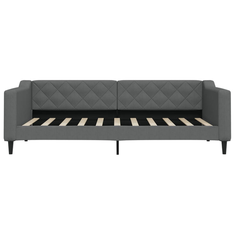 Cadru de pat, gri închis, 90x190 cm, material textil