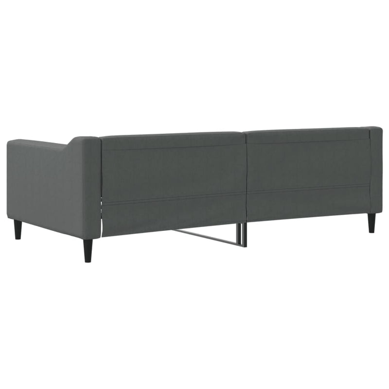 Cadru de pat, gri închis, 90x190 cm, material textil