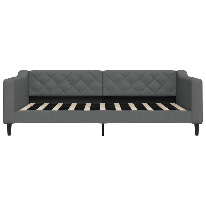Cadru de pat, gri închis, 100x190 cm, material textil