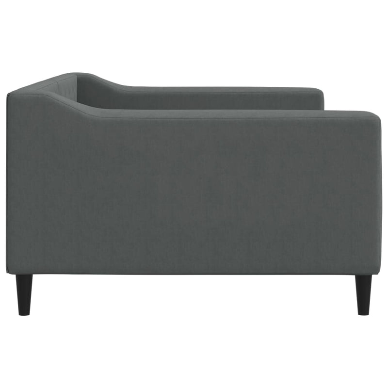 Cadru de pat, gri închis, 100x190 cm, material textil