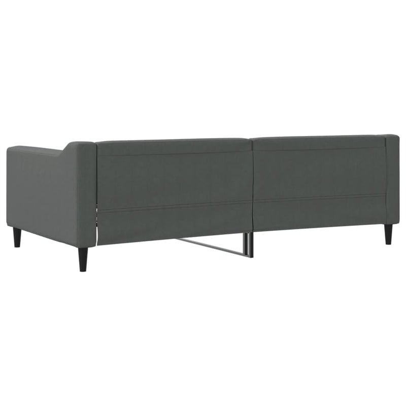 Cadru de pat, gri închis, 100x190 cm, material textil