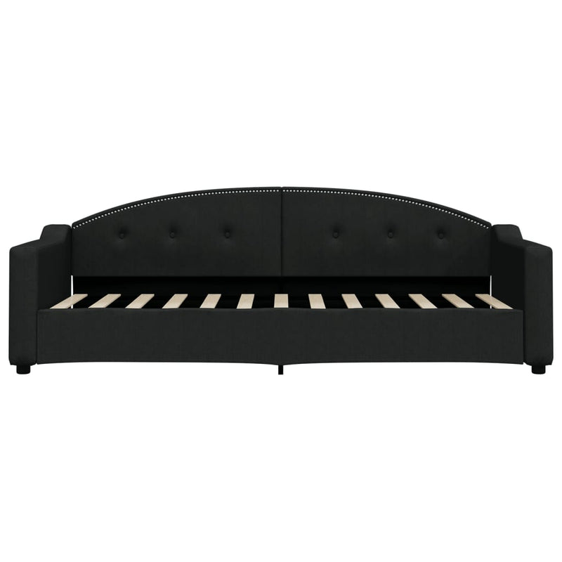 Pat de zi, negru, 80x200 cm, material textil