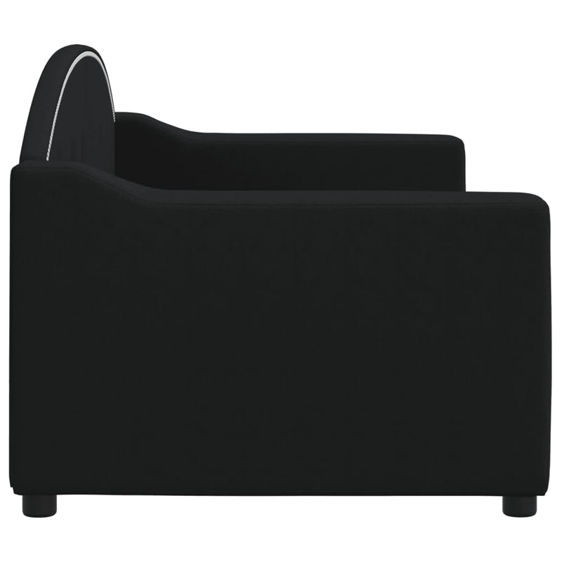 Pat de zi, negru, 80x200 cm, material textil