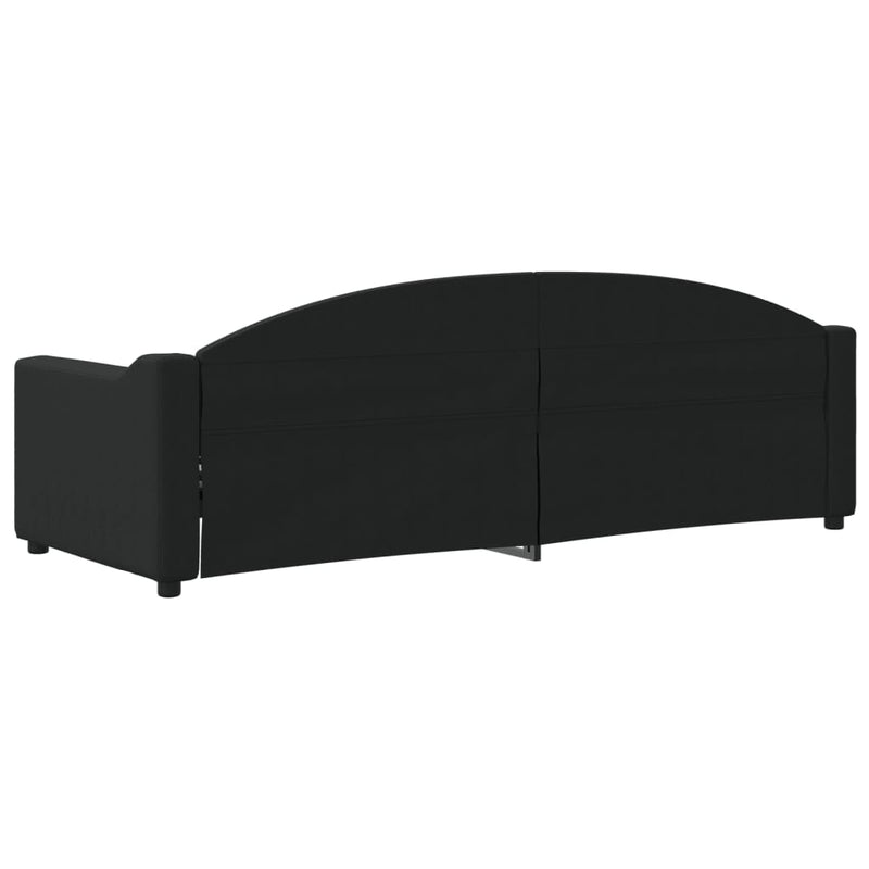 Pat de zi, negru, 80x200 cm, material textil