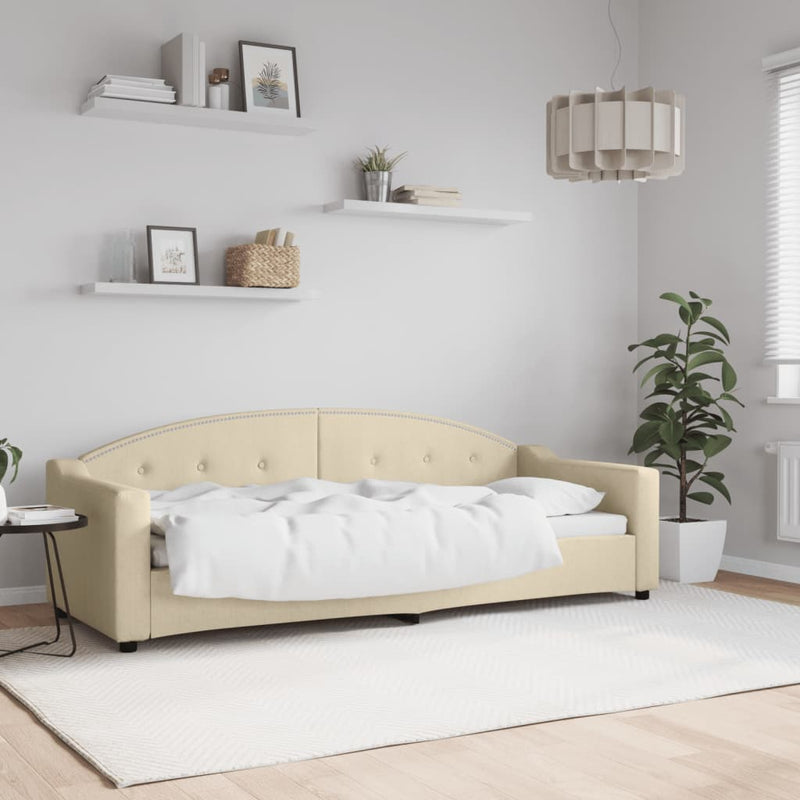 Pat de zi, crem, 80x200 cm, material textil