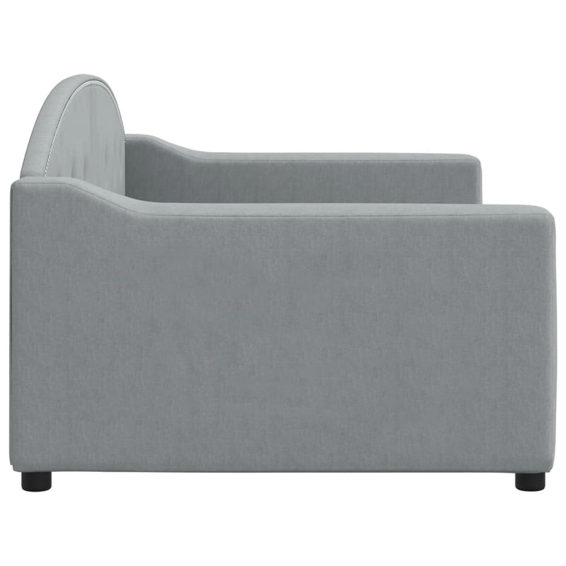 Pat de zi, gri deschis, 90x200 cm, material textil