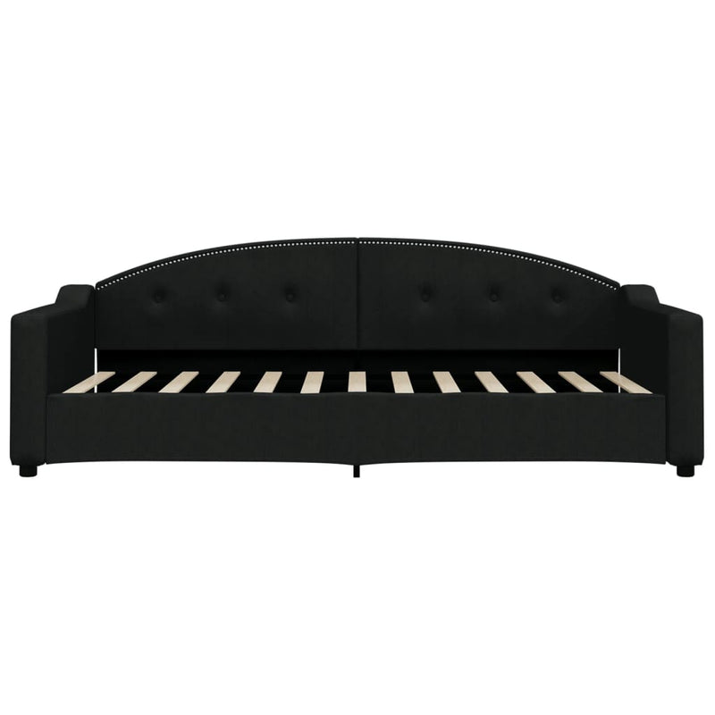 Pat de zi, negru, 90x200 cm, material textil