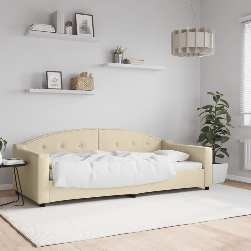 Pat de zi, crem, 90x200 cm, material textil