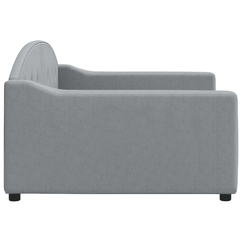 Cadru de pat, gri deschis, 100x190 cm, material textil