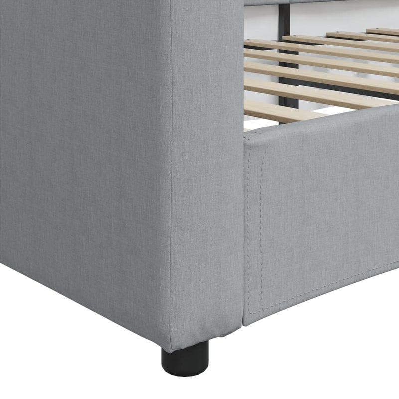 Cadru de pat, gri deschis, 100x190 cm, material textil