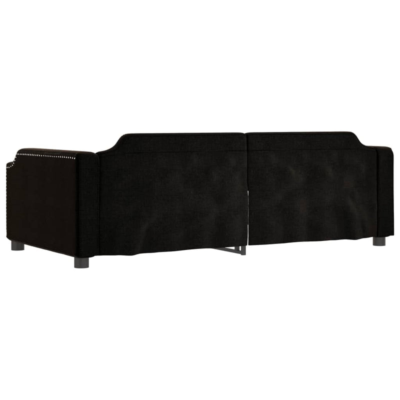 Pat de zi, negru, 80x200 cm, material textil