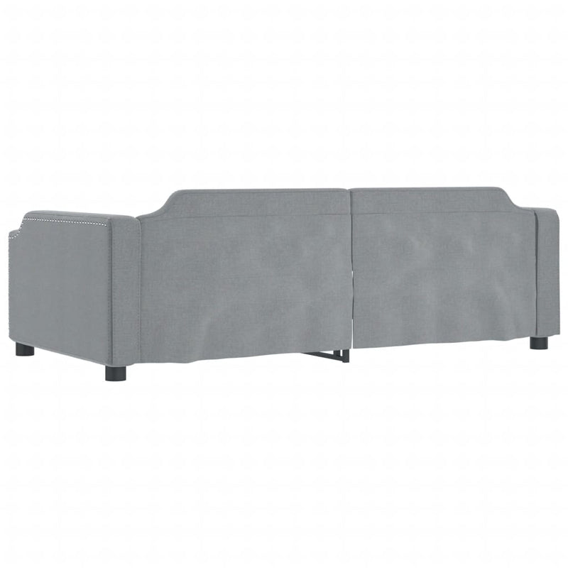 Pat de zi, gri deschis, 90x200 cm, material textil