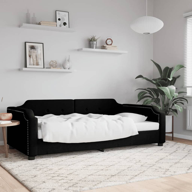 Cadru de pat, negru, 100 x 200 cm, material textil