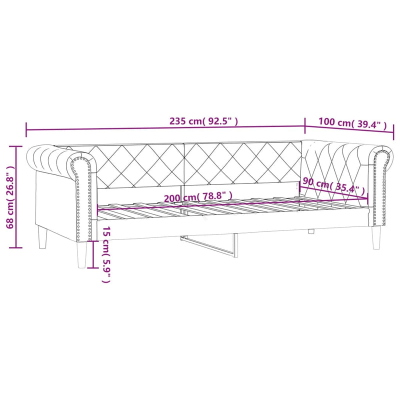 Cadru de pat, alb, 90x200 cm, piele ecologică