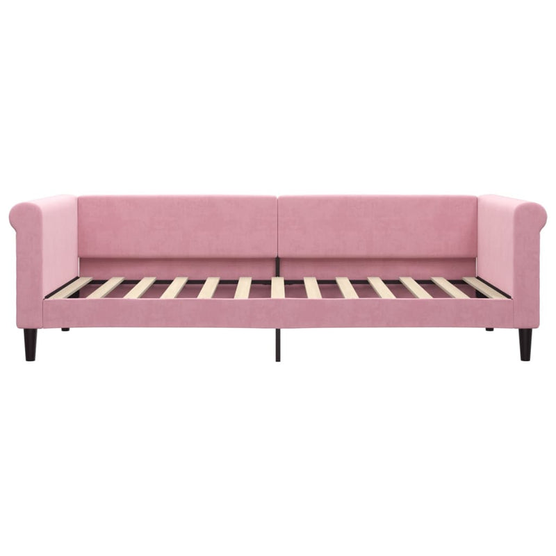 Pat de zi, roz, 90x200 cm, catifea