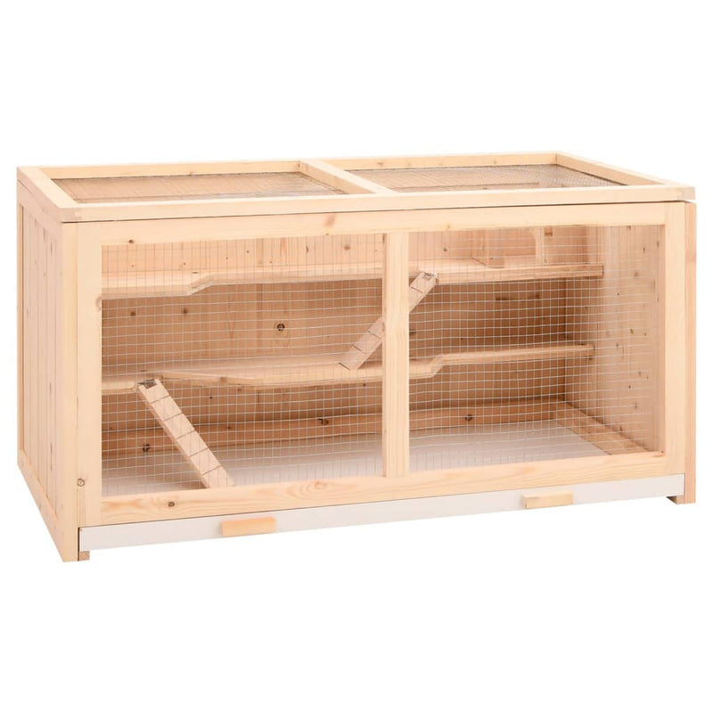 Cușcă pentru hamsteri 89,5x45x45 cm, lemn masiv de brad
