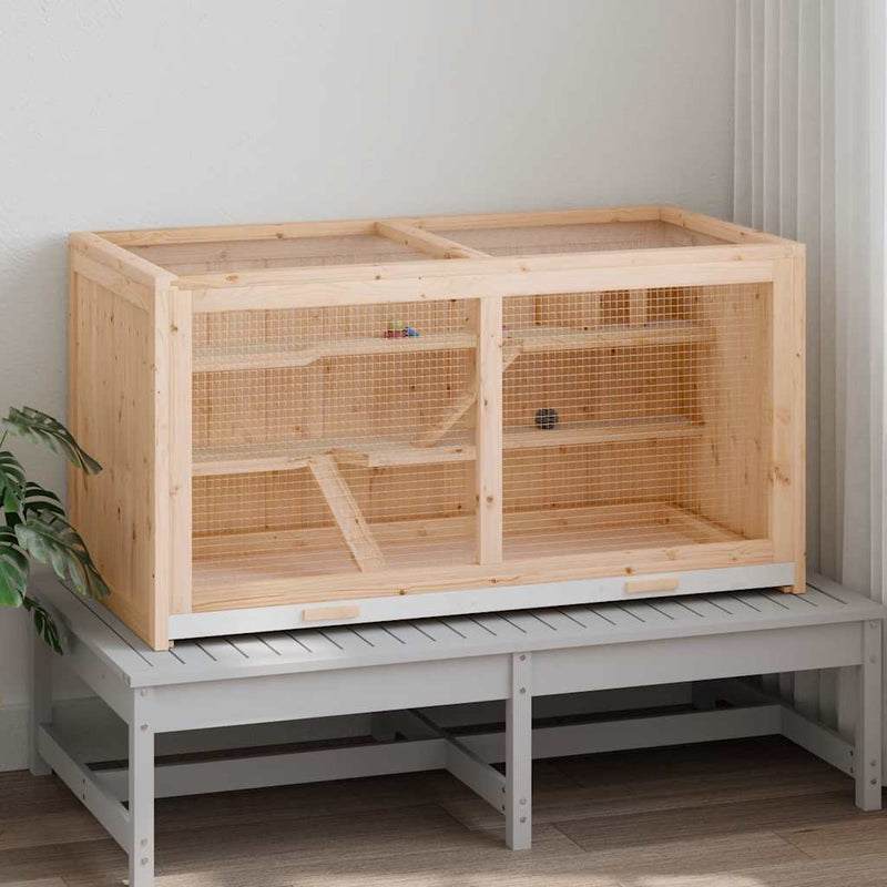 Cușcă pentru hamsteri 89,5x45x45 cm, lemn masiv de brad