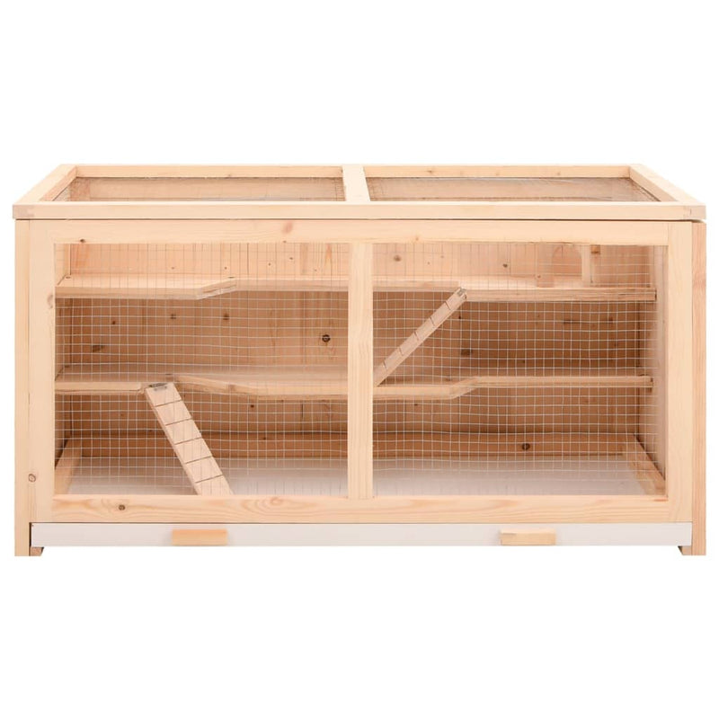 Cușcă pentru hamsteri 89,5x45x45 cm, lemn masiv de brad