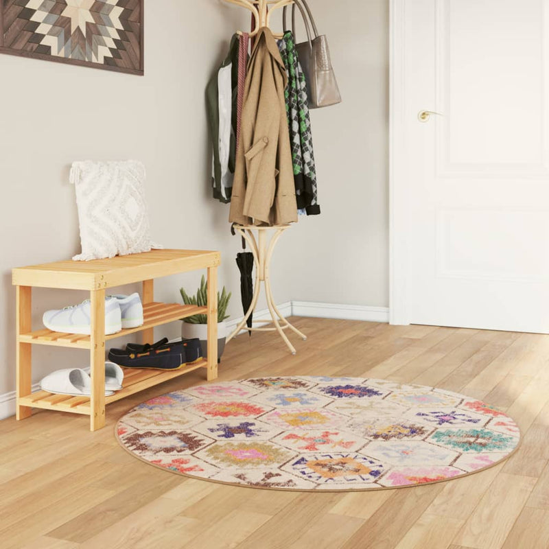 Covor lavabil, multicolor, Ø 120 cm