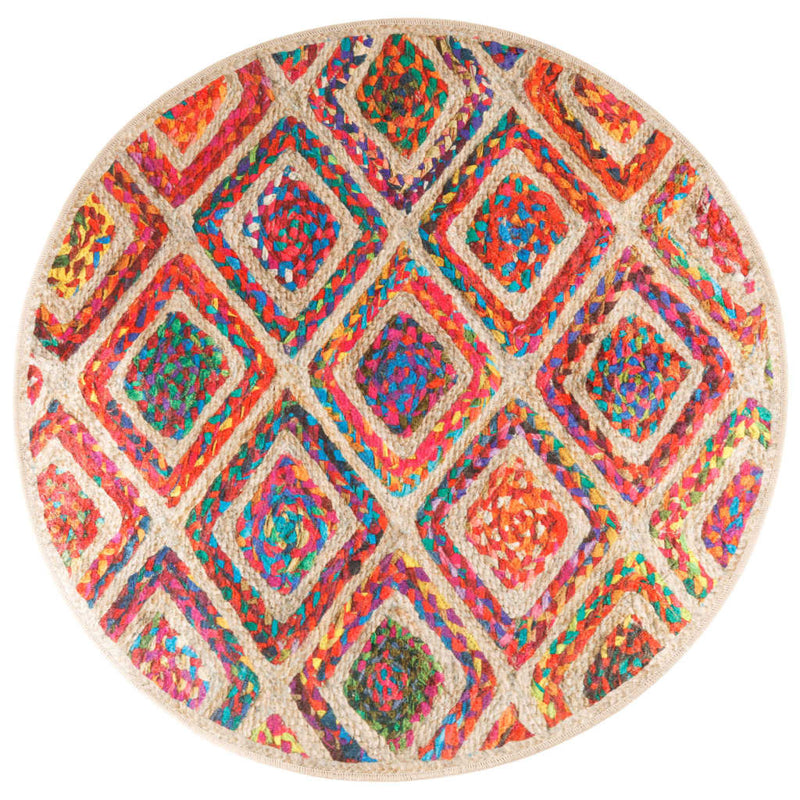 Covor lavabil, multicolor, Ø 120 cm