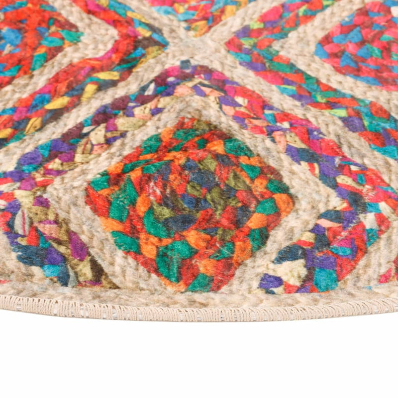Covor lavabil, multicolor, Ø 120 cm