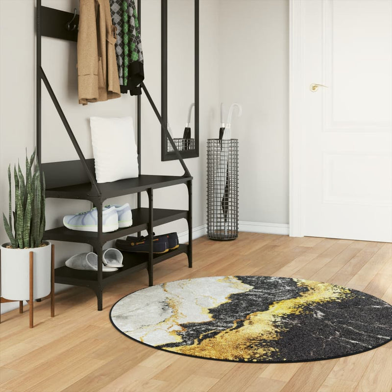 Covor lavabil, multicolor, Ø 120 cm