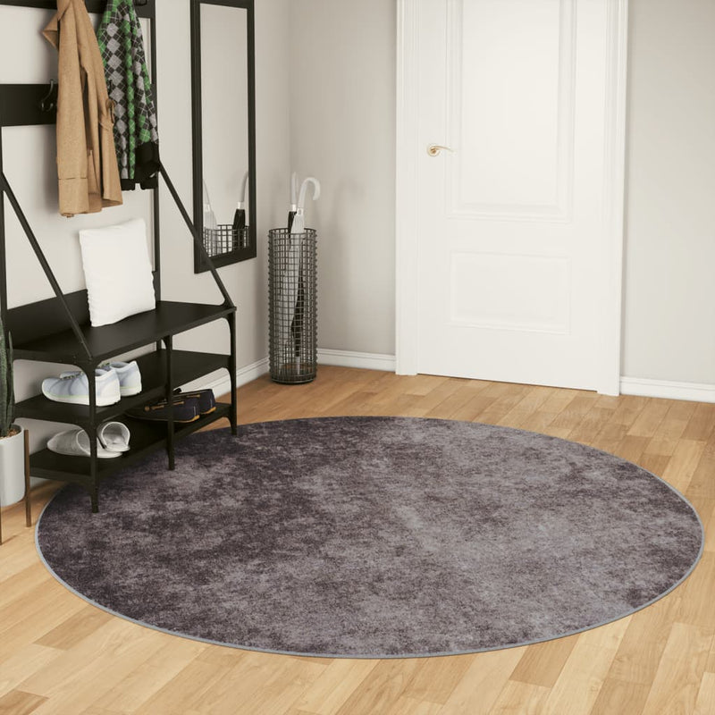 Covor lavabil, gri, Ø 200 cm