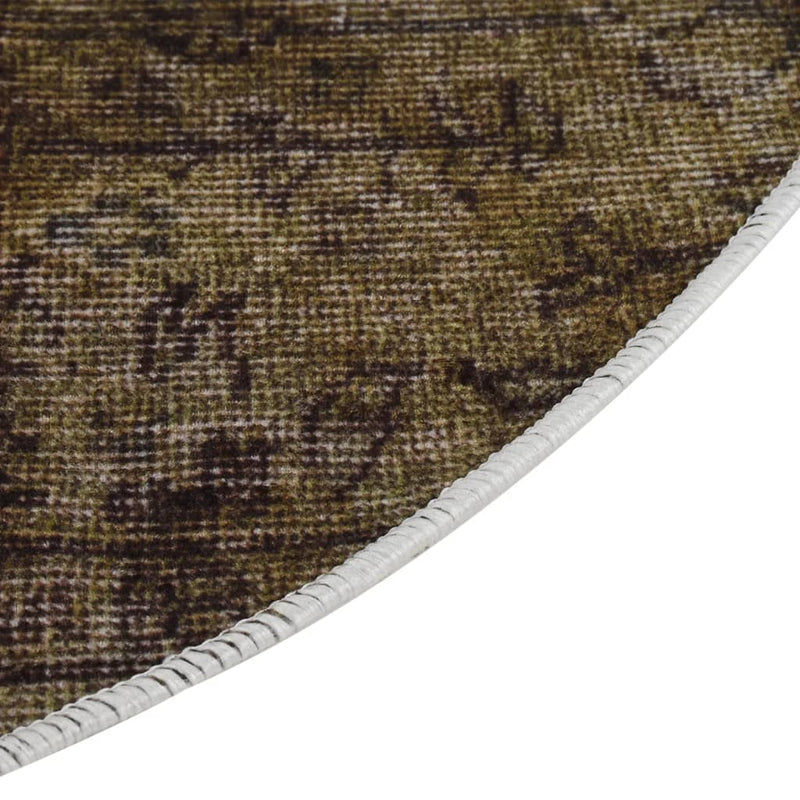 Covor lavabil, multicolor, Ø 200 cm, anti-alunecare