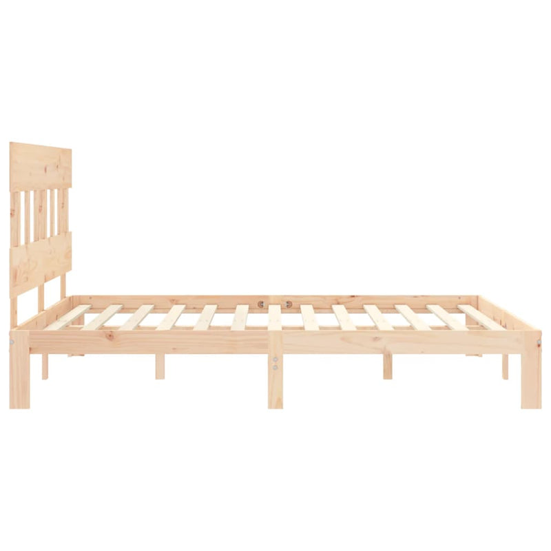 Cadru de pat cu tăblie, king size, lemn masiv
