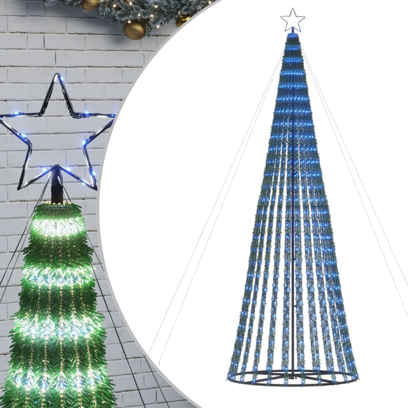 Pom de Crăciun LED 688 LED-uri Albastru 300 cm