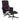 Scaun rabatabil cu taburet, negru, material textil