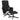 Scaun rabatabil cu taburet, negru, material textil