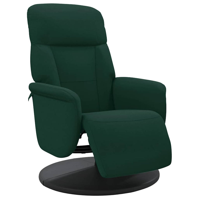 Scaun de relaxare cu taburet, verde închis, catifea