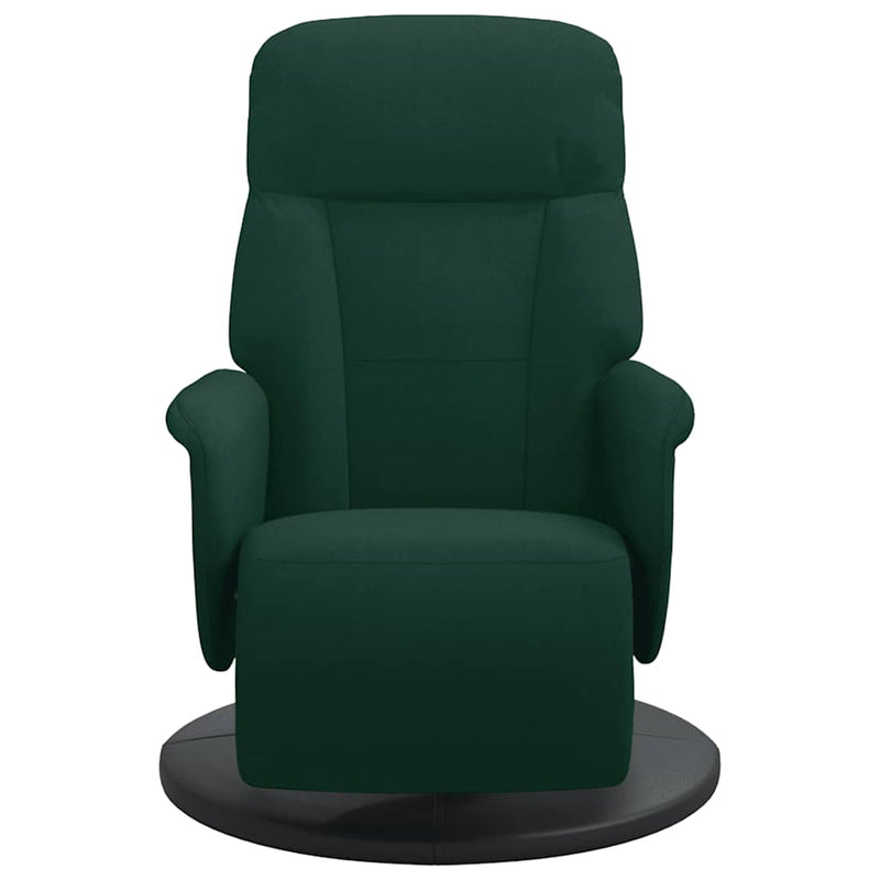 Scaun de relaxare cu taburet, verde închis, catifea