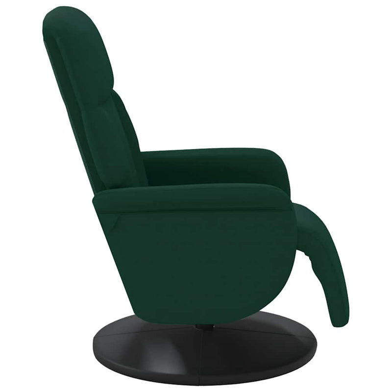Scaun de relaxare cu taburet, verde închis, catifea