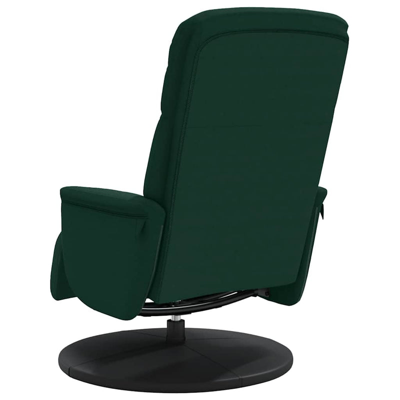 Scaun de relaxare cu taburet, verde închis, catifea