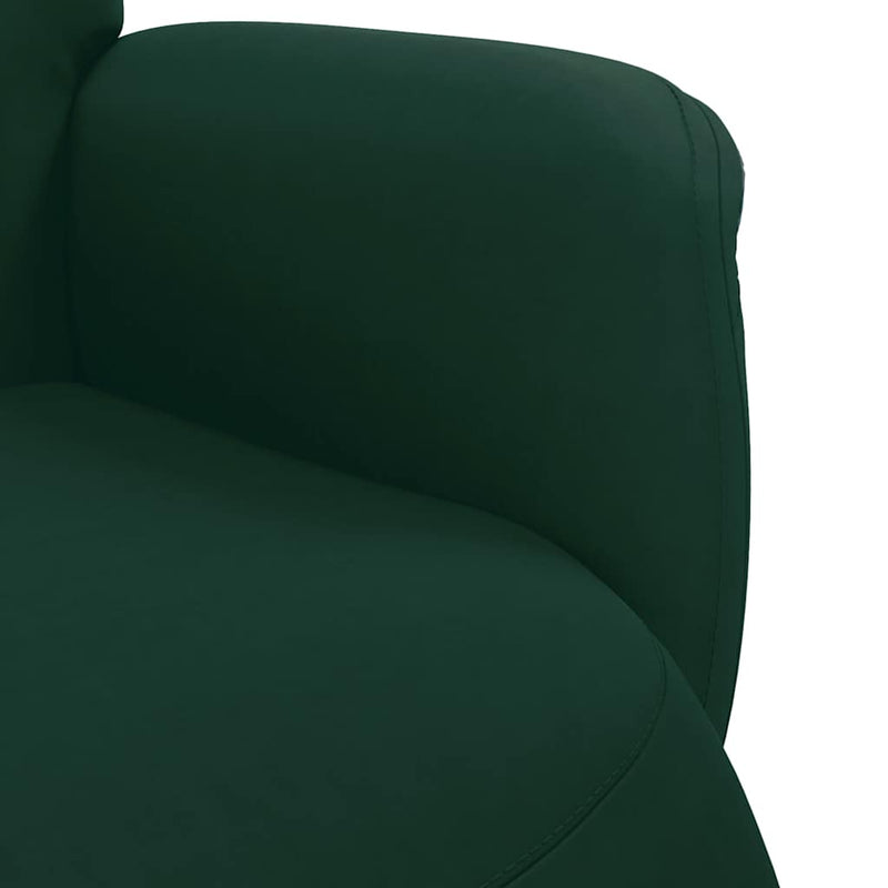 Scaun de relaxare cu taburet, verde închis, catifea