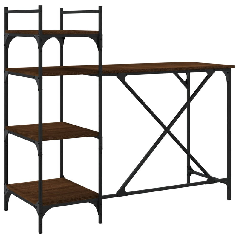Birou pentru computer cu rafturi stejar maro 120x47x109 cm