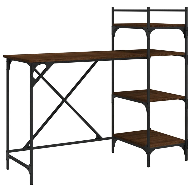 Birou pentru computer cu rafturi stejar maro 120x47x109 cm