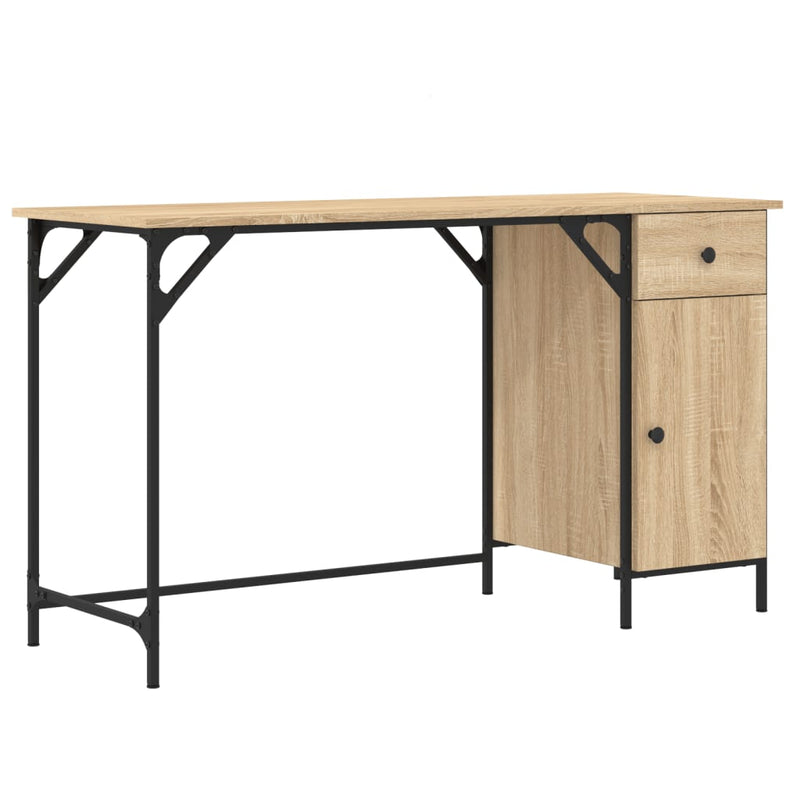 Birou de computer, stejar sonoma, 131x48x75 cm, lemn prelucrat