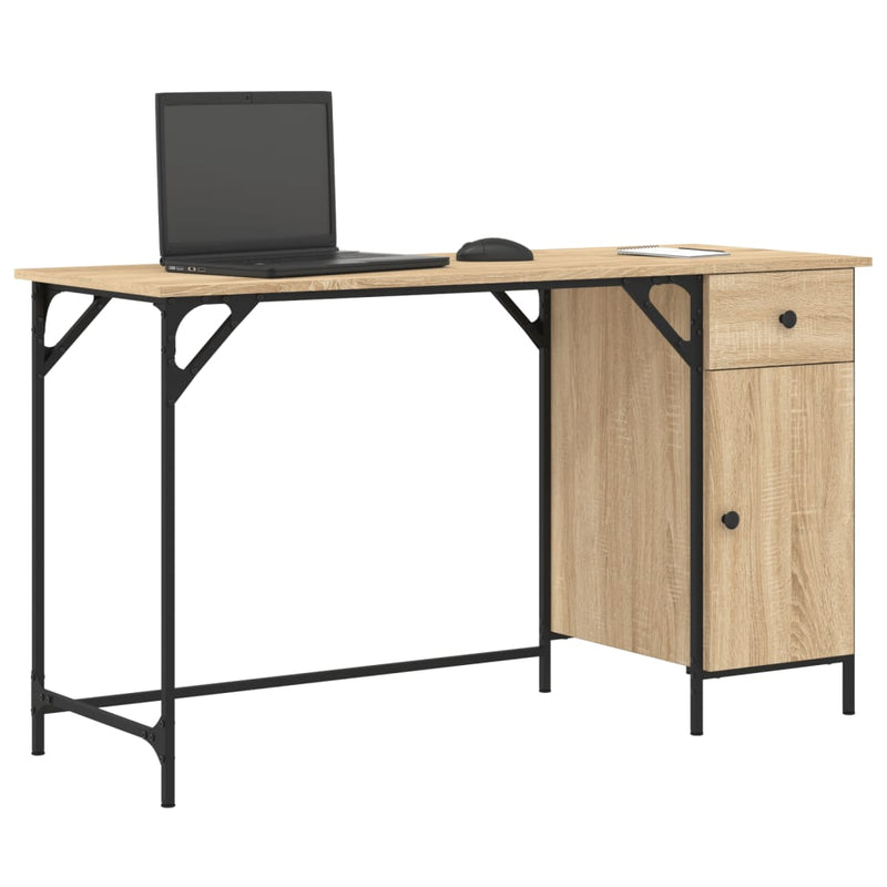Birou de computer, stejar sonoma, 131x48x75 cm, lemn prelucrat
