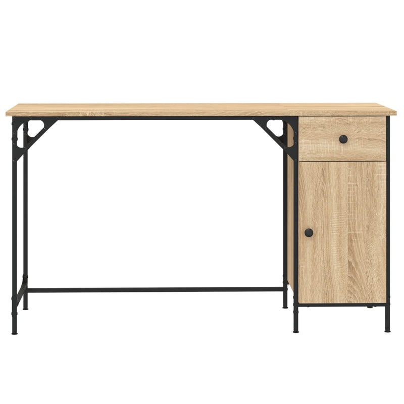 Birou de computer, stejar sonoma, 131x48x75 cm, lemn prelucrat