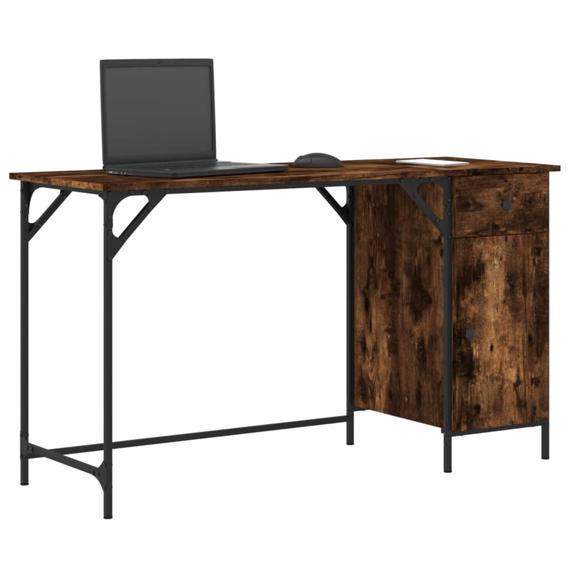 Birou, stejar fumuriu, 131x48x75 cm, lemn prelucrat