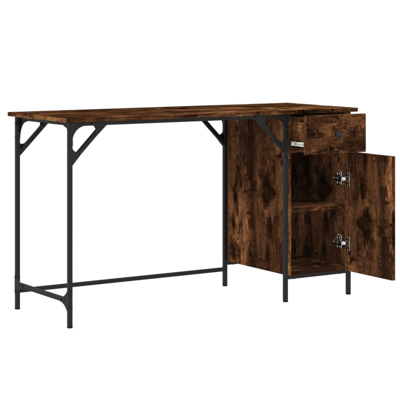 Birou, stejar fumuriu, 131x48x75 cm, lemn prelucrat