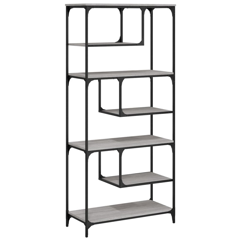 Bibliotecă, sonoma gri, 81x36x176 cm, lemn compozit